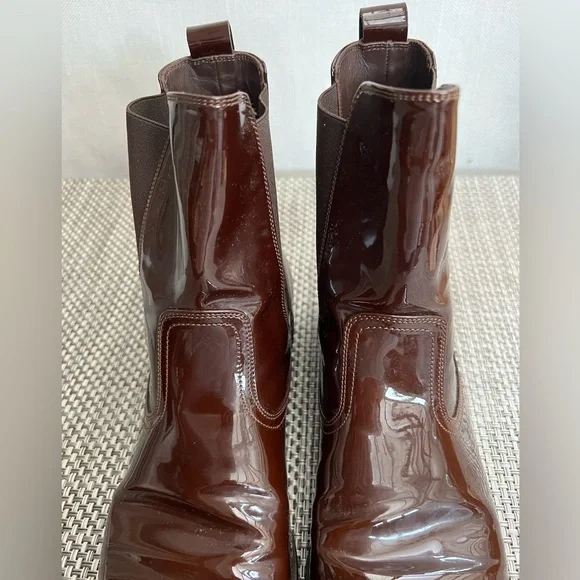Men's Salvatore Ferragamo Brown Patent Leather Boots